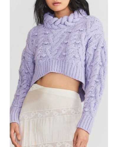 LoveShackFancy Galiona Alpaca Sweater - Purple