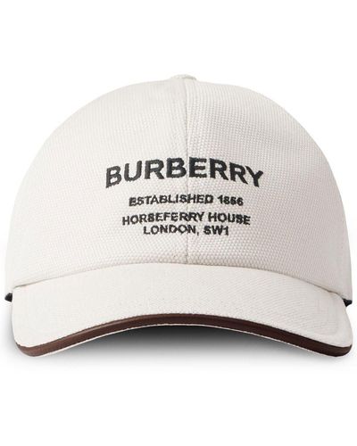 White Burberry Hats for Men | Lyst