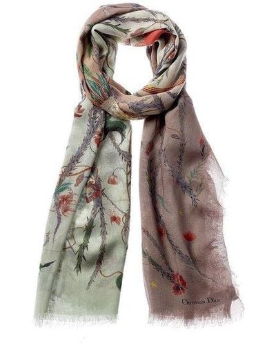 Dior - Authenticated Scarf - Silk Grey for Women, Never Worn
