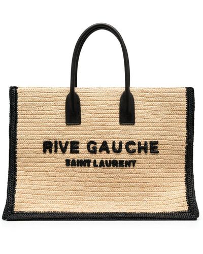Saint Laurent Rive Gauche Raffia Tote Bag - Multicolor