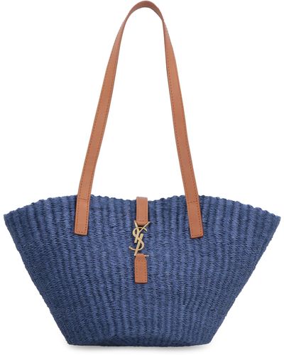 Blue Saint Laurent Beach bag tote and straw bags for Women | Lyst