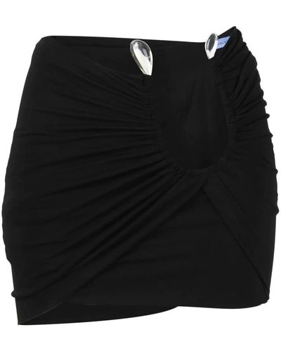 Mugler Ring-detail Mini Skirt - Black
