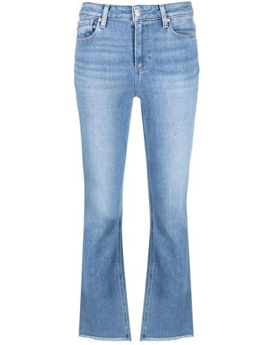 PAIGE Cropped Bootcut Jeans - Blue