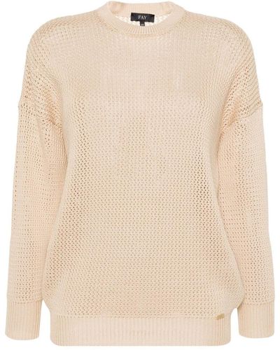 Fay Fishnet Sweater - Natural