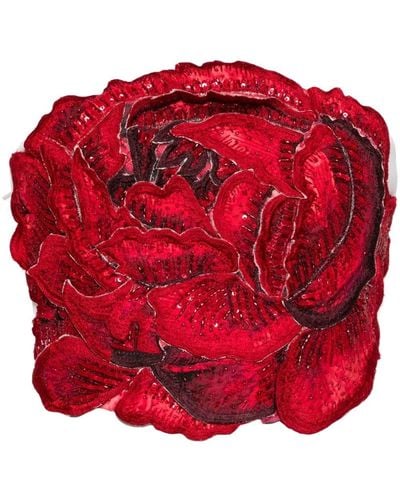 Alice + Olivia Randie Floral-motif Top - Red