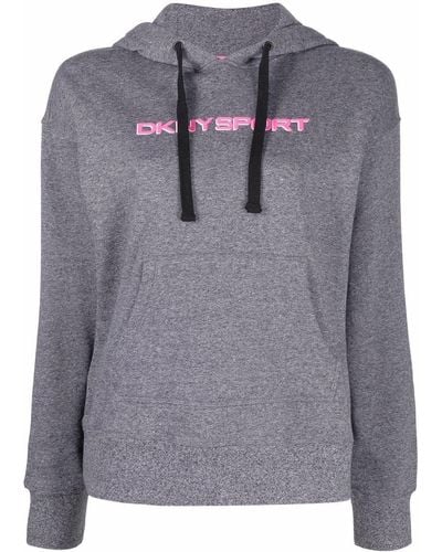DKNY Logo-print Pullover Hoodie - Grey