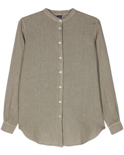 Fay Mandarin Collar Shirt - Grey