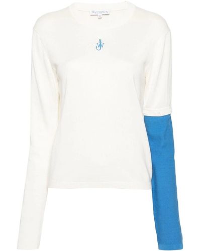 JW Anderson Contrast Sleeve Sweater - White