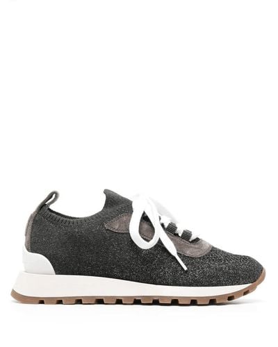 Brunello Cucinelli Sneakers grigie in tessuto - Nero