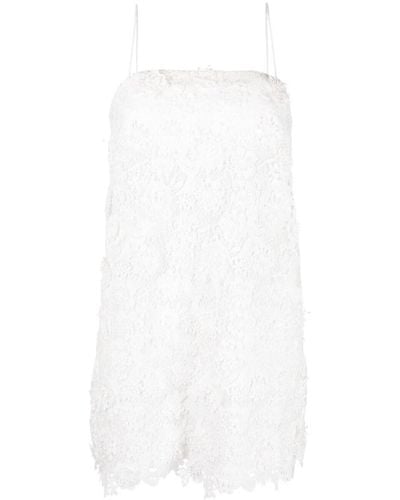 Zimmermann Raie Lace Flower Mini Dress - Bianco