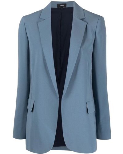 Theory Crepe Open-front Blazer - Blue