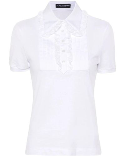 Dolce & Gabbana Lace Polo Shirt - White