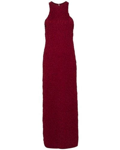 Fisico Embossed Dress - Red