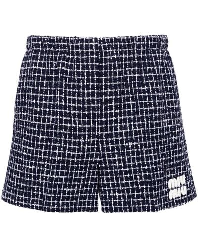 Miu Miu Check Shorts - Blue