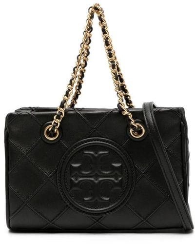 Tory Burch Fleming Quilted Tote Bag - Black