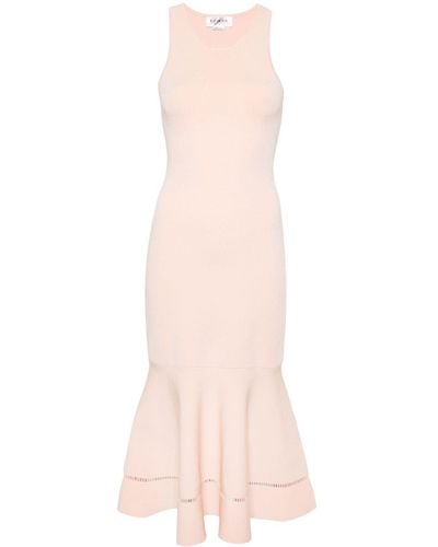 Victoria Beckham Victoria Beckham Sleeveless Flared Midi Dress - Pink