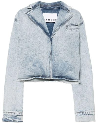 Remain Cropped Denim Jacket - Blu