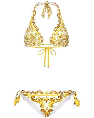 Dolce & Gabbana Majolica Print Bikini - Metallic