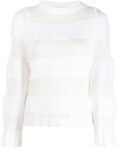 Fabiana Filippi Knitted Sheer-panel Sweater - White