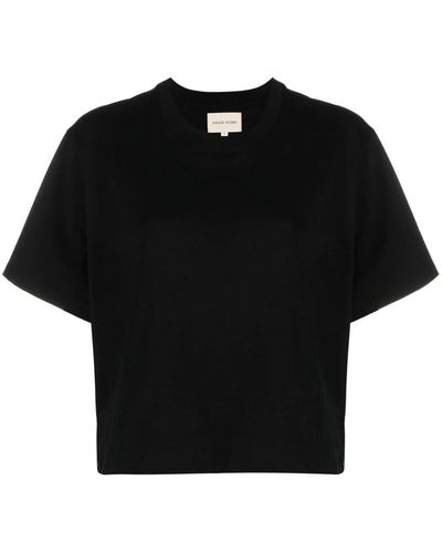 Loulou Studio Crew-neck Straight-hem T-shirt - Black
