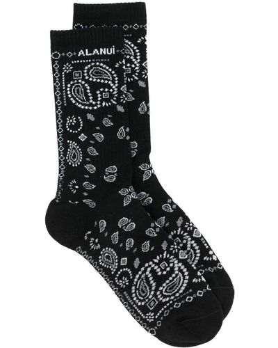 Alanui Bandana Print Ankle Socks - Black