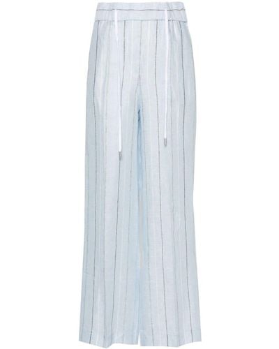 Peserico Striped Trousers - White