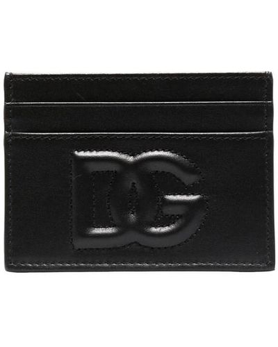 Dolce & Gabbana Card Holder With Embossed Logo - Black