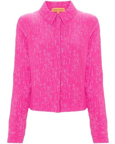 Stine Goya Lilla Crinkled Shirt - Pink