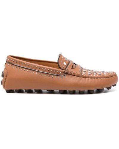 Tod's Stud-embellished Loafers - Brown