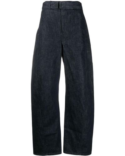 Lemaire Twisted Denim Belted Trousers - Blue