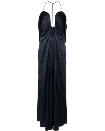 Victoria Beckham Frame Detail Cut-out Cami Dress - Blue