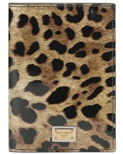 Dolce & Gabbana Porta passaporto in pelle leopardata - Multicolore