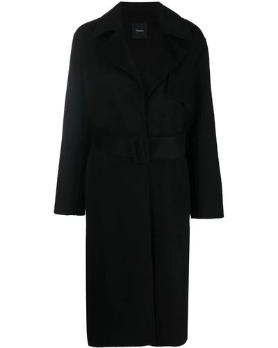 Theory Belted Cashmere Coat - Black