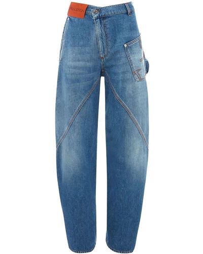 JW Anderson Twisted Workwear Wide Leg Jeans - Blue