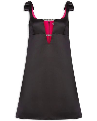 Nina Ricci Satin Mini A-line Dress - Black