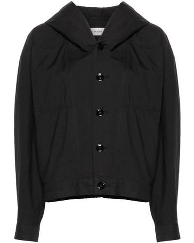 Lemaire Cotton Blend Hooded Jacket - Black
