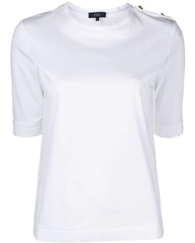 Fay T-Shirt Mezza Manica - Bianco