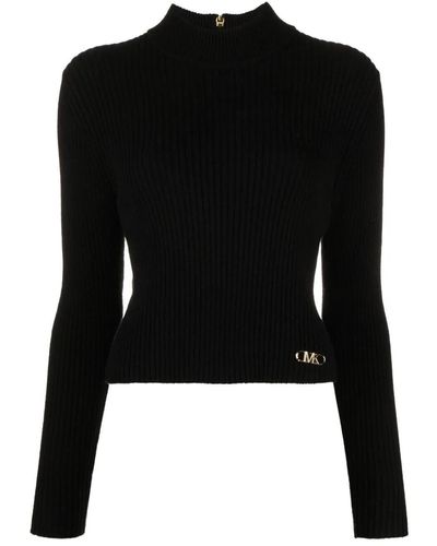 Michael Kors High-neck Chunky-knit Sweater - Black