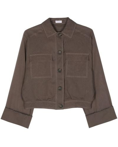 Brunello Cucinelli Ultra Light Cotton Jacket - Brown