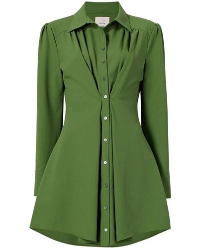 Cinq À Sept Flared Button-up Shirt-dress - Green