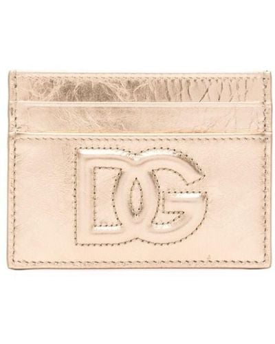 Dolce & Gabbana Porta Carte Di Credito In Pelle - Neutro