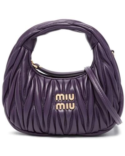 Miu Miu Wander Matelassé Mini Bag - Purple
