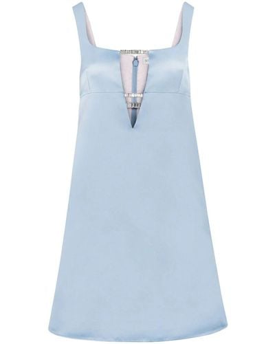 Nina Ricci Satin Mini A-Line Dress - Blu