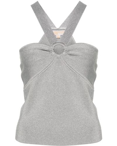Michael Kors Halterneck Knitted Top - Grey