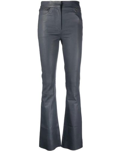 Remain Sretch Leather Trousers - Blue