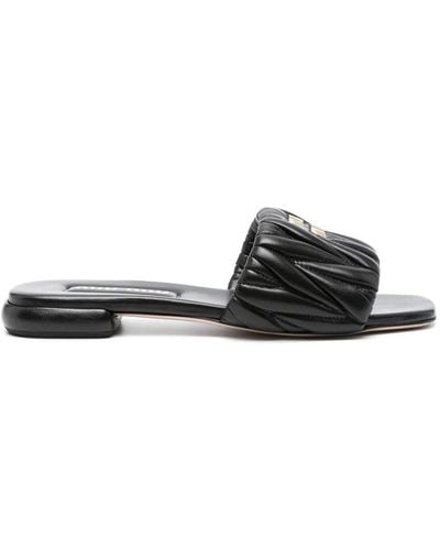 Miu Miu Quilted Nappa Slipper - Black