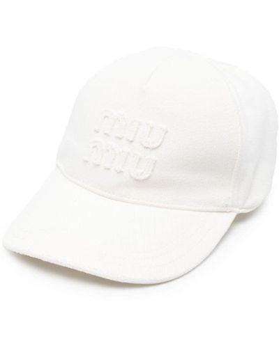 Miu Miu Cappello Con Visiera - Bianco