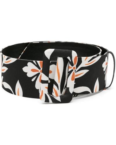 La DoubleJ Floral-print Buckled Belt - Black