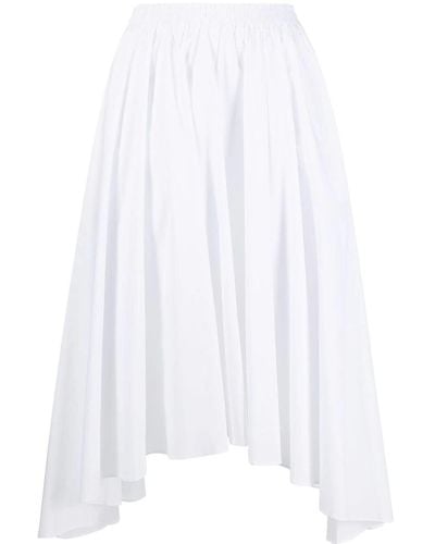 Michael Kors High-waisted Asymmetric-hem Skirt - White