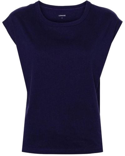 Lemaire Cap Sleeve T-Shirt - Blu